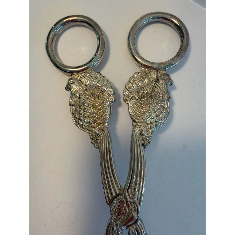Arthur‎ Court Aluminum Grape & Bird Scissor Salad Serving Tongs